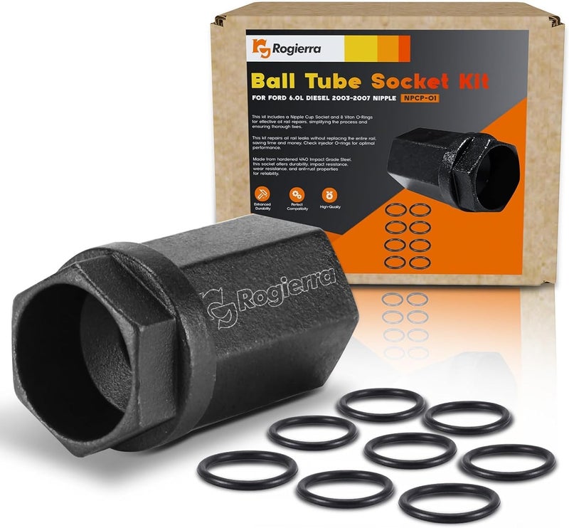 Rogierra High-Pressure Oil Rail Ball Tube Socket Oil Rail Leak Repair Kit for 2003-2010 Ford 6.0L Powerstroke 17PC - Image 1